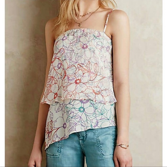 Maeve - Anthropologie Asymmetrical floral print cami - Picture 1 of 9